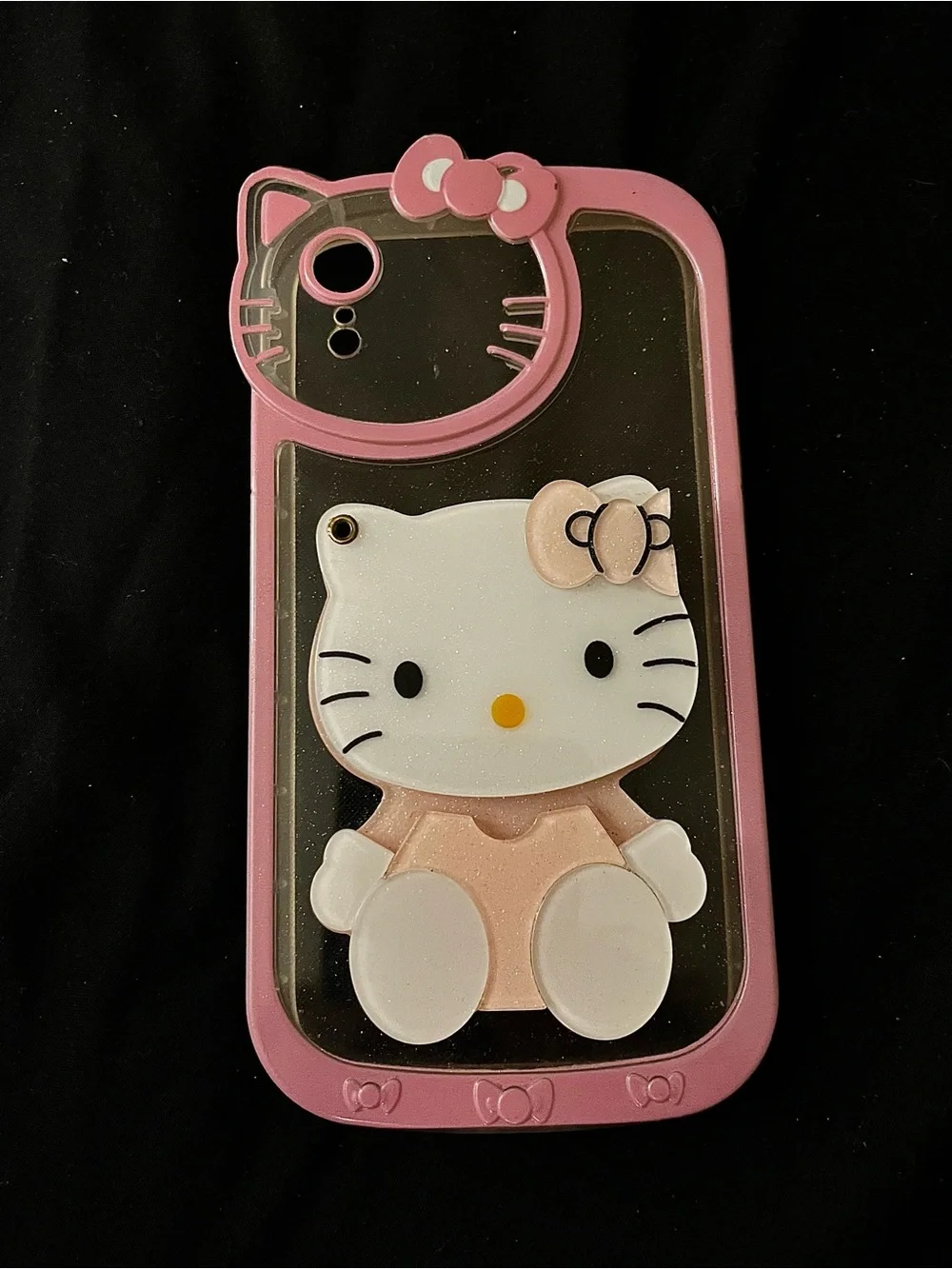 Hello Kitty Pink Clear Phone Case with 3D Character Accent